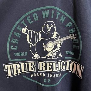 New w/ Tags .. Men’s True Religion (Navy Blue) crewneck sweatshirt size XXXL.